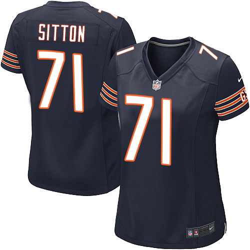 Women's Game Josh Sitton Nike Jersey Navy Blue Home - #71 NFL Chicago Bears